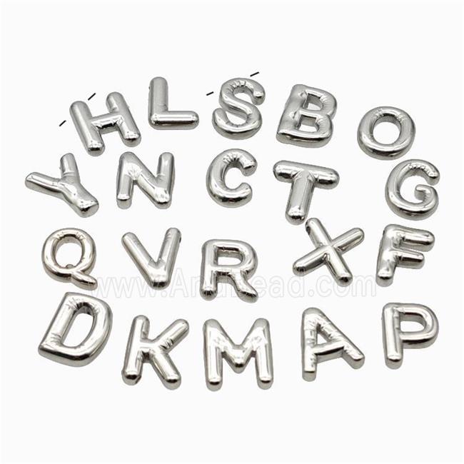 Raw Stainless Steel Alphabet Pendant Mix Letter