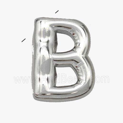 Raw Stainless Steel Letter-B Pendant
