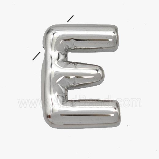 Raw Stainless Steel Letter-E Pendant