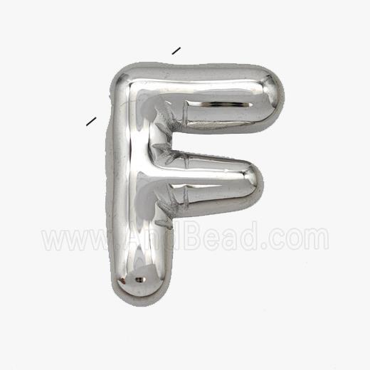 Raw Stainless Steel Letter-F Pendant