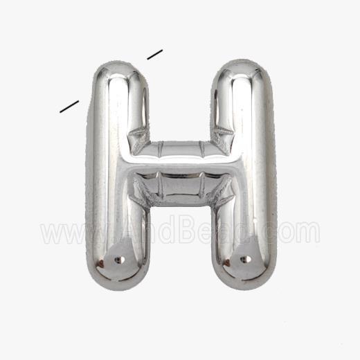 Raw Stainless Steel Letter-H Pendant
