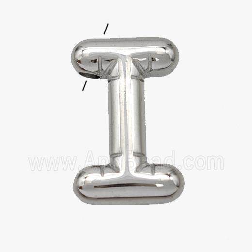 Raw Stainless Steel Letter-I Pendant