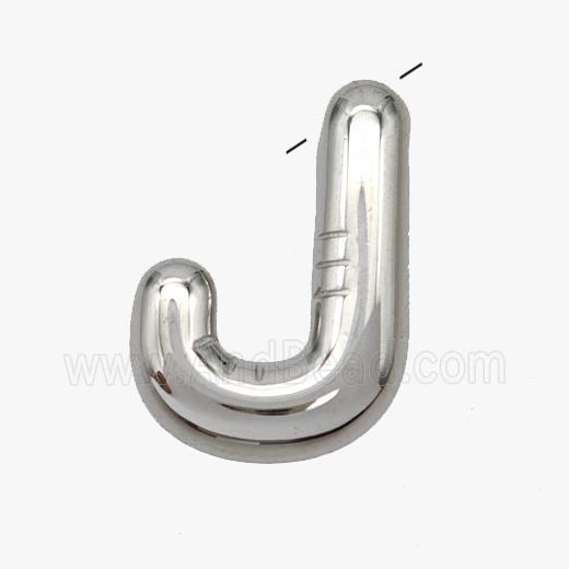 Raw Stainless Steel Letter-J Pendant