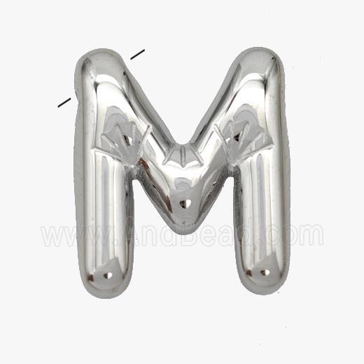 Raw Stainless Steel Letter-M Pendant