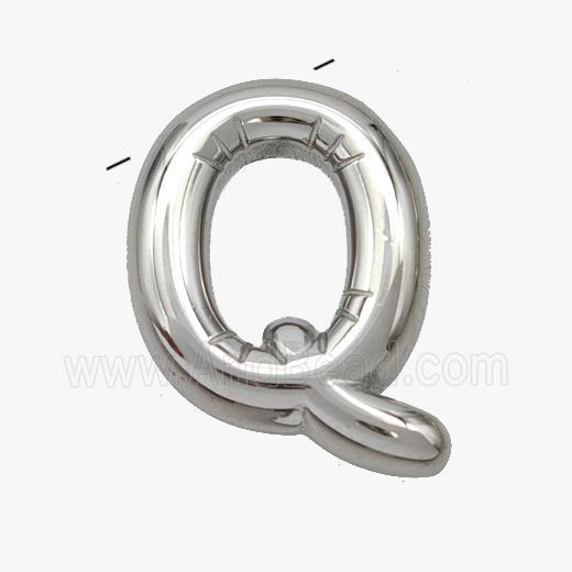 Raw Stainless Steel Letter-Q Pendant
