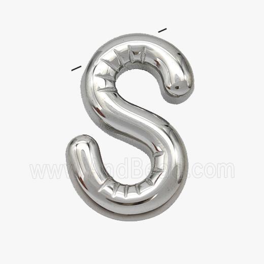 Raw Stainless Steel Letter-S Pendant