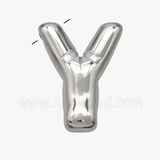 Raw Stainless Steel Letter-Y Pendant