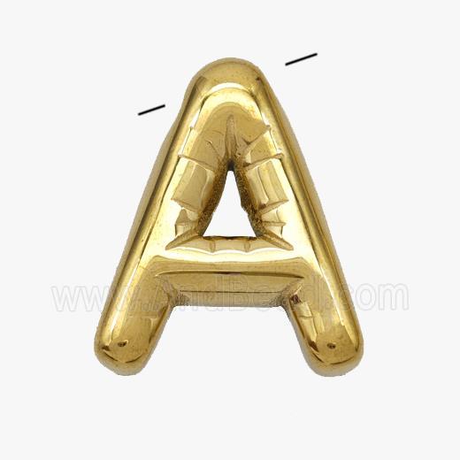 Stainless Steel Letter-A Pendant Gold Plated
