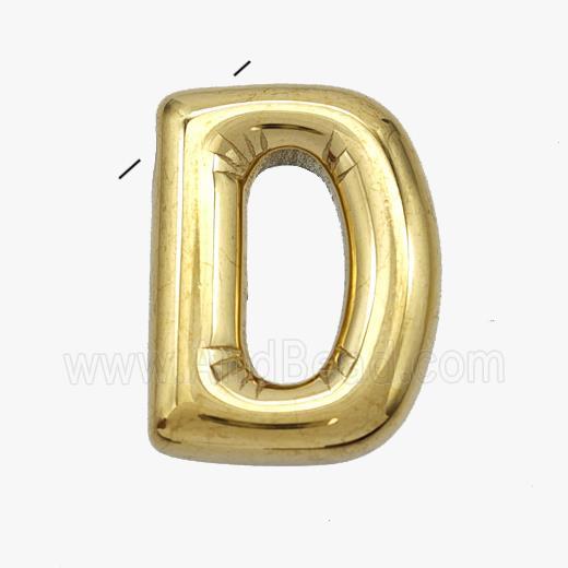 Stainless Steel Letter-D Pendant Gold Plated