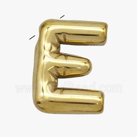 Stainless Steel Letter-E Pendant Gold Plated
