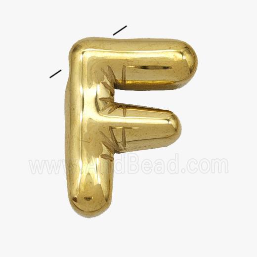Stainless Steel Letter-F Pendant Gold Plated
