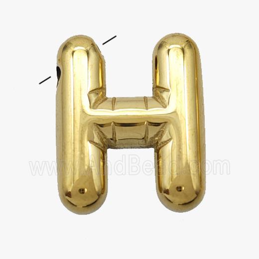 Stainless Steel Letter-H Pendant Gold Plated