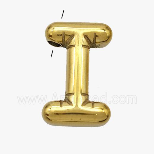 Stainless Steel Letter-I Pendant Gold Plated