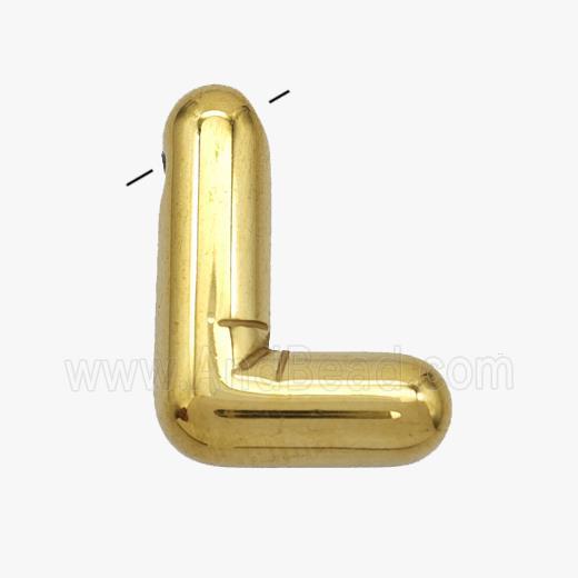 Stainless Steel Letter-L Pendant Gold Plated