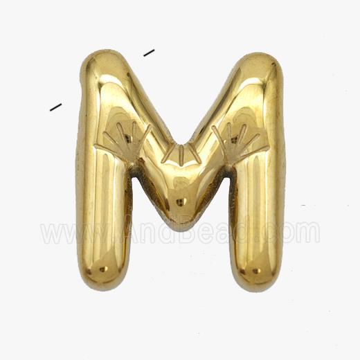 Stainless Steel Letter-M Pendant Gold Plated