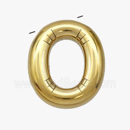 Stainless Steel Letter-O Pendant Gold Plated