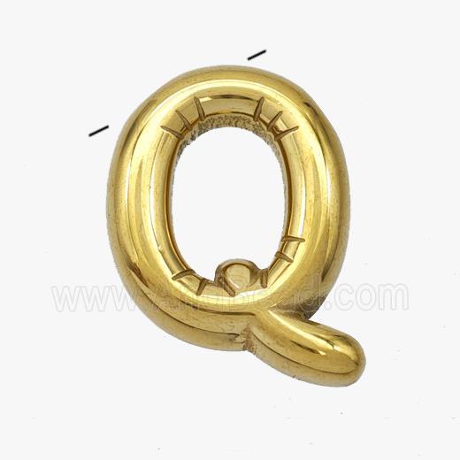 Stainless Steel Letter-Q Pendant Gold Plated