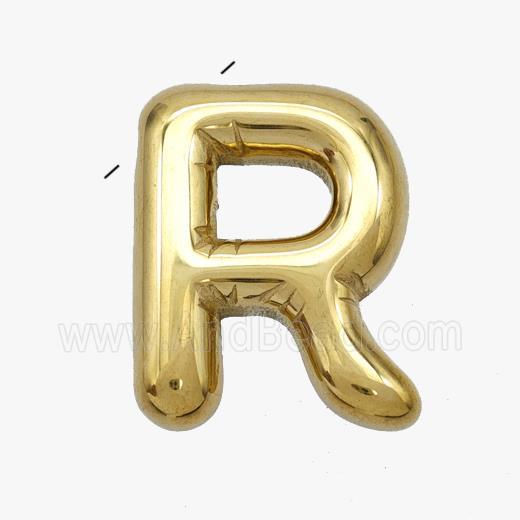 Stainless Steel Letter-R Pendant Gold Plated