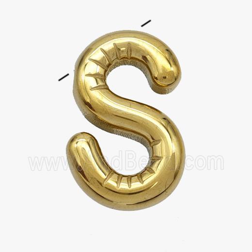 Stainless Steel Letter-S Pendant Gold Plated
