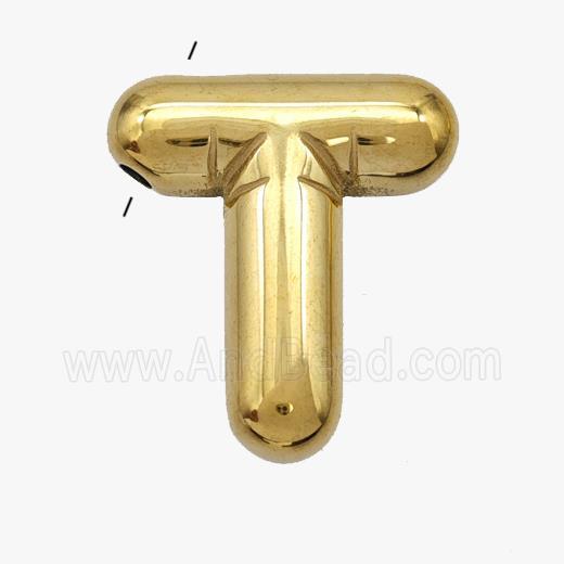 Stainless Steel Letter-T Pendant Gold Plated