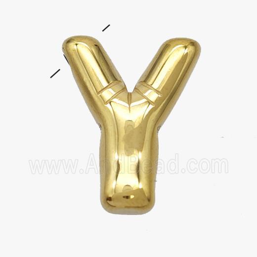 Stainless Steel Letter-Y Pendant Gold Plated