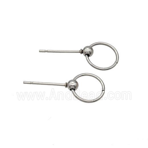 Stainless Steel Circle Stud Earrings Jumprings
