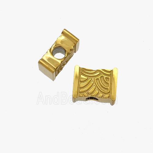Stainless Steel Beads Rectangle Gold Plated