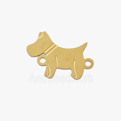 Stainless Steel Dog Charms Connector Gold Plated