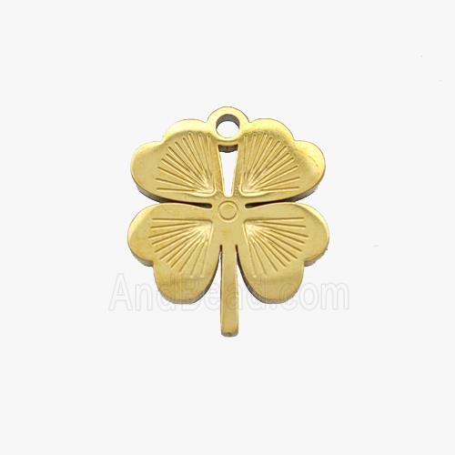Stainless Steel Clover Pendant Gold Plated