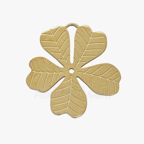 Stainless Steel Leaf Pendant Clover Gold Plated