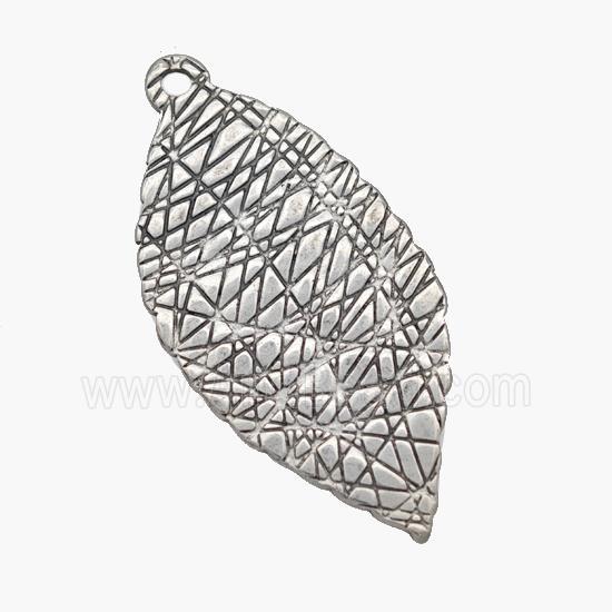 Raw Stainless Steel Leaf Pendant Hand Brushed
