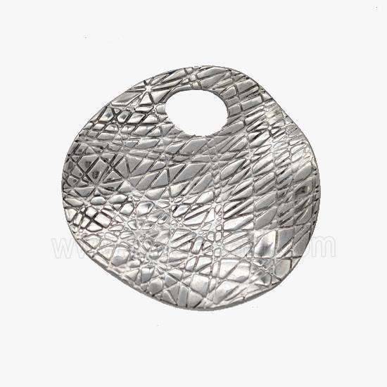Raw Stainless Steel Circle Pendant Brushed