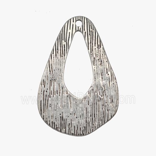 Raw Stainless Steel Teardrop Pendant Brushed