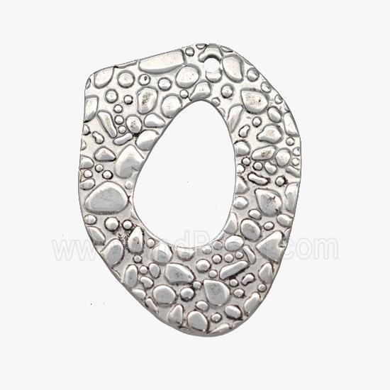 Raw Stainless Steel Pendant Hammered