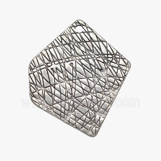 Raw Stainless Steel Slice Pendant Brushed