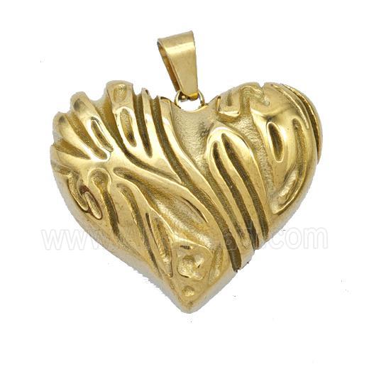 Stainless Steel Heart Pendant Gold Plated