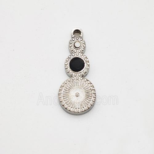 Raw Stainless Steel Clock Pendant Pave Acrylic
