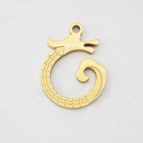 Stainless Steel Loong Pendant Gold Plated