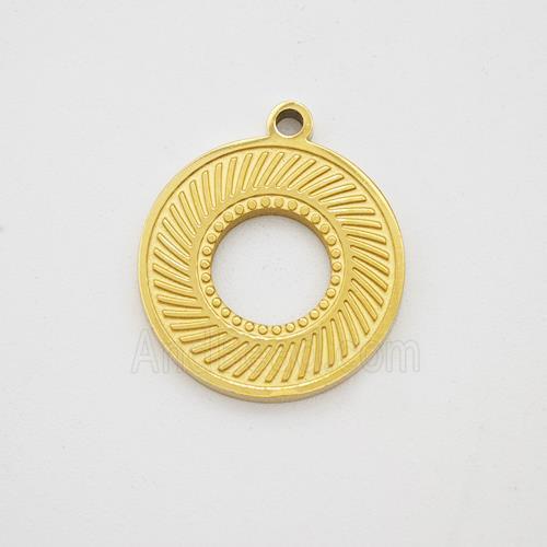 Stainless Steel Sun Pendant Gold Plated