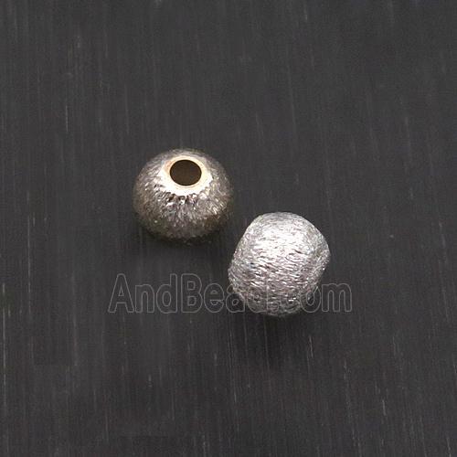 Sterling Silver Beads Round Brushed