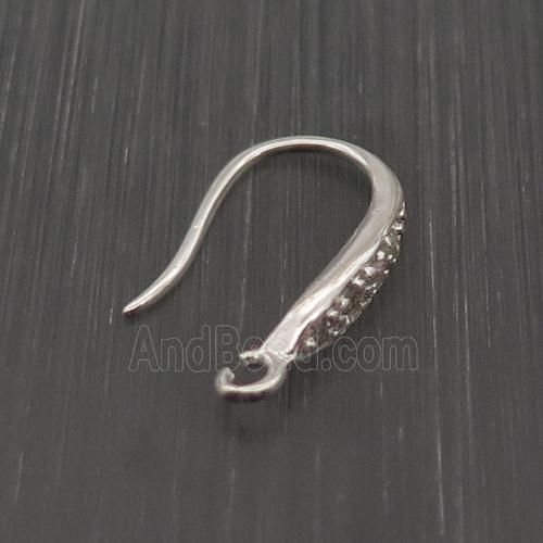 Sterling Silver Hook Earring Pave Zircon
