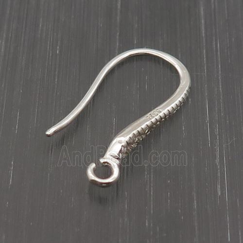 Sterling Silver Hook Earring Pave Zircon