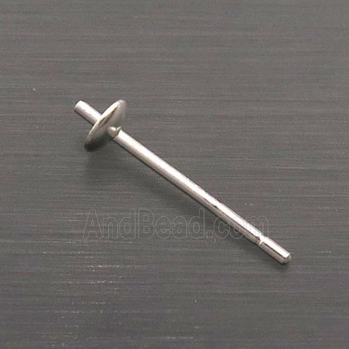 Sterling Silver Stud Earring With Pad