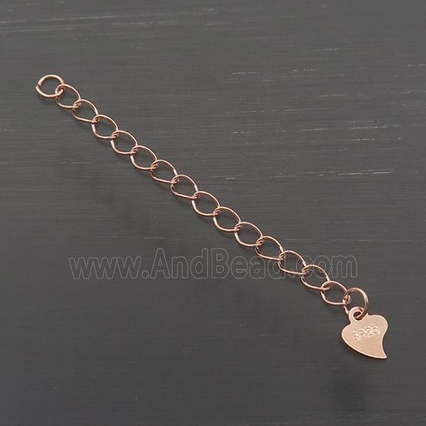 Sterling Silver Chain Necklace Extender Rose Gold