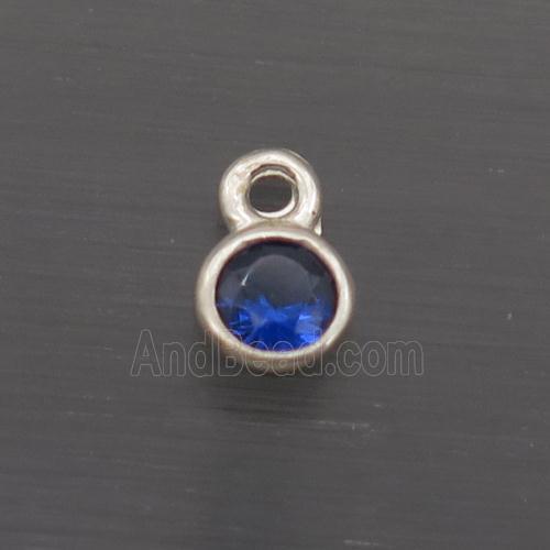 Sterling Silver Circle Pendant Pave Crystal