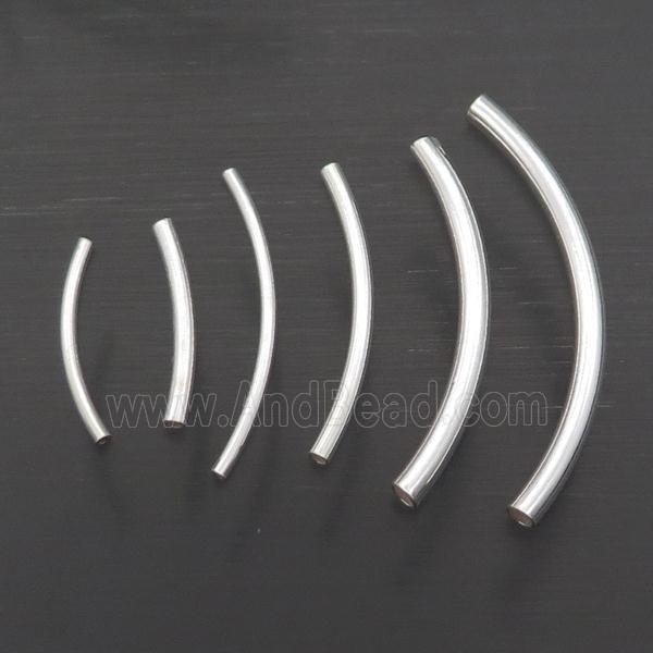 Sterling Silver Bend Tube Beads Column