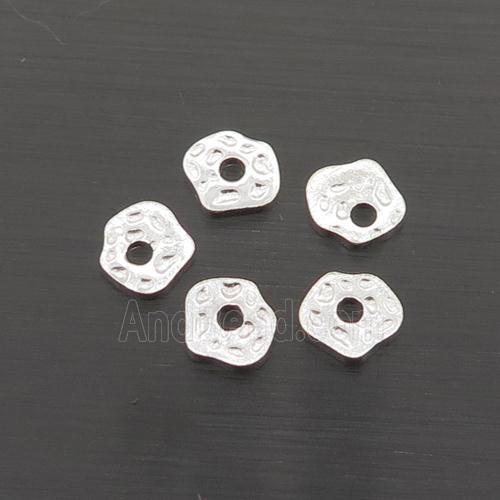 Sterling Silver Spacer Beads Hammered