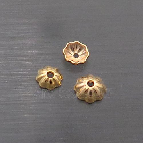 Sterling Silver Beadcaps Gold Plated