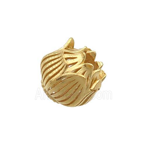 Sterling Silver Beads Lotus Gold Plated