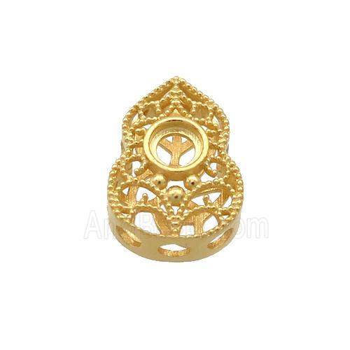 Sterling Silver Beads Gourd Gold Plated